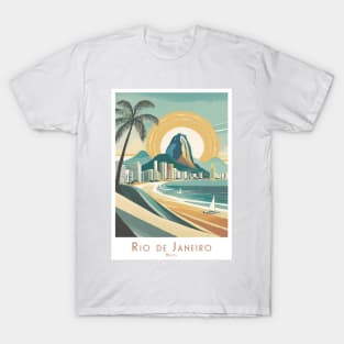 Vintage Rio de Janeiro Brazil Travel Poster T-Shirt